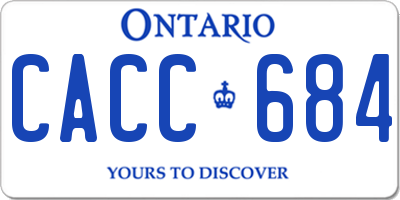 ON license plate CACC684