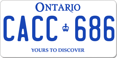 ON license plate CACC686