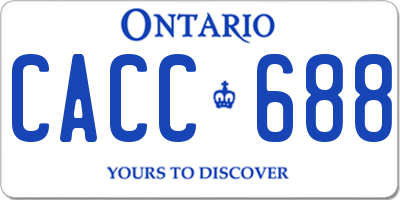 ON license plate CACC688