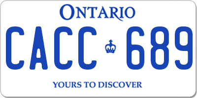 ON license plate CACC689