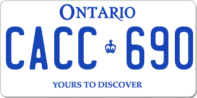 ON license plate CACC690