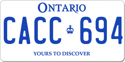 ON license plate CACC694