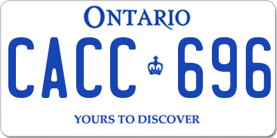 ON license plate CACC696