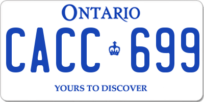 ON license plate CACC699