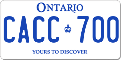 ON license plate CACC700