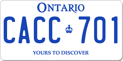 ON license plate CACC701