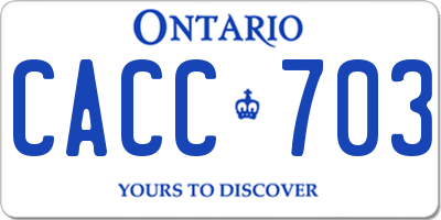 ON license plate CACC703