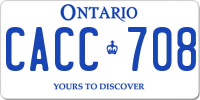 ON license plate CACC708