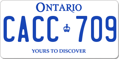 ON license plate CACC709