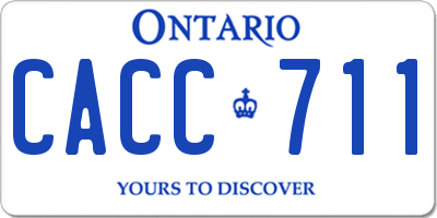 ON license plate CACC711