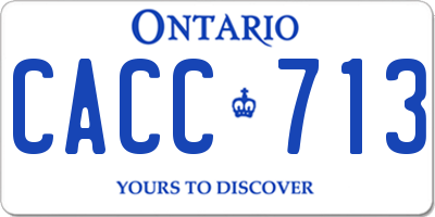 ON license plate CACC713