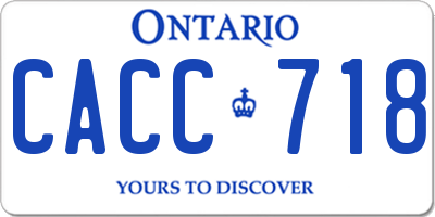 ON license plate CACC718