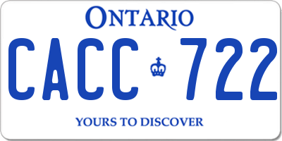 ON license plate CACC722