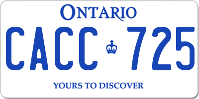 ON license plate CACC725