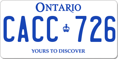 ON license plate CACC726