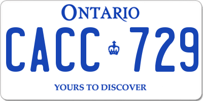 ON license plate CACC729