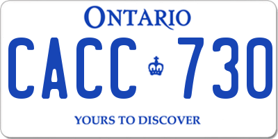 ON license plate CACC730