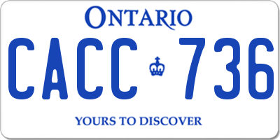 ON license plate CACC736