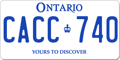 ON license plate CACC740