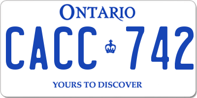 ON license plate CACC742