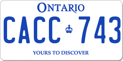 ON license plate CACC743