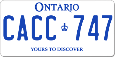 ON license plate CACC747