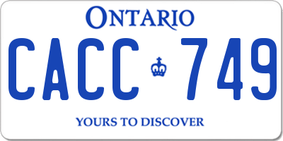 ON license plate CACC749