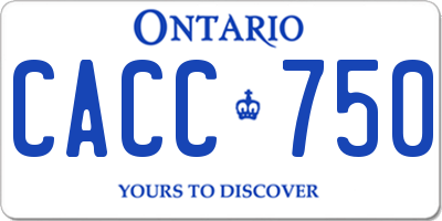 ON license plate CACC750