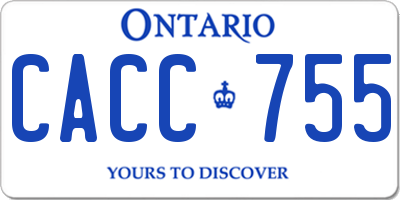 ON license plate CACC755