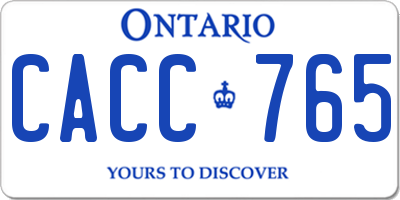 ON license plate CACC765