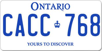 ON license plate CACC768