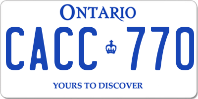 ON license plate CACC770