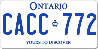 ON license plate CACC772