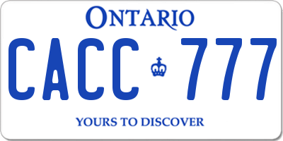 ON license plate CACC777