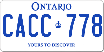 ON license plate CACC778