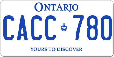 ON license plate CACC780