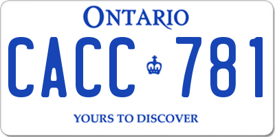 ON license plate CACC781