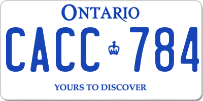 ON license plate CACC784