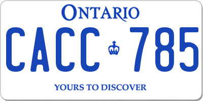 ON license plate CACC785