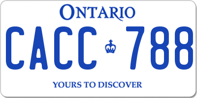 ON license plate CACC788