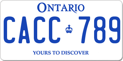 ON license plate CACC789