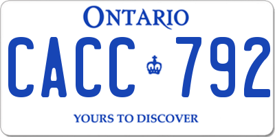 ON license plate CACC792