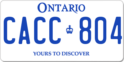 ON license plate CACC804