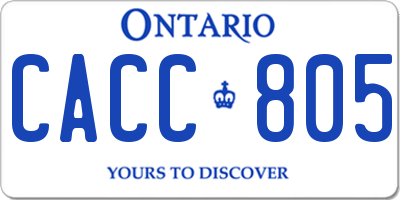 ON license plate CACC805