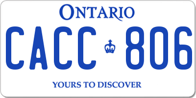 ON license plate CACC806