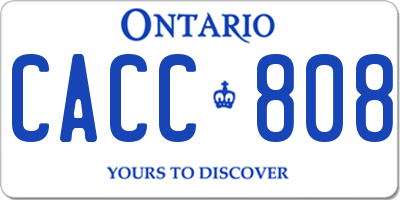 ON license plate CACC808