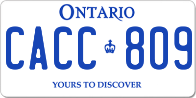 ON license plate CACC809