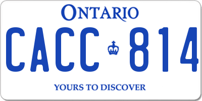 ON license plate CACC814