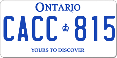 ON license plate CACC815