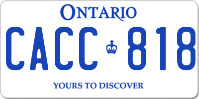 ON license plate CACC818